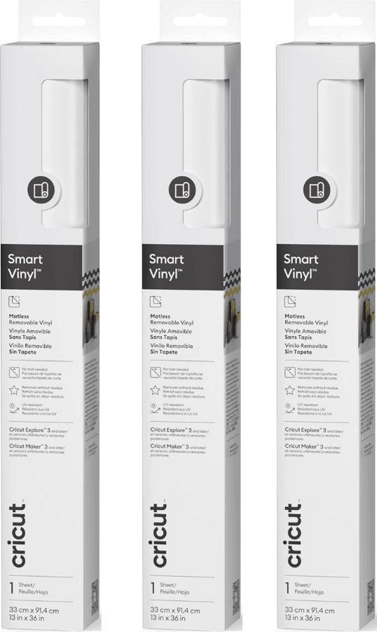Cricut - Smart Vinyl Removable - 3 Pack - White